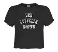 Amplified Women's Earl´s Court 75 Led Zeppelin Crop Top in Charcoal | Size: Medium Amplified Charcoal M
