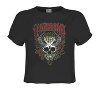 Amplified Women's Fire Skull Pantera Crop Top in Charcoal | Size: 2XL Amplified Charcoal 2XL