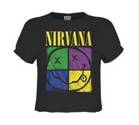 Amplified Women's Four Square Nirvana Crop Top in Charcoal | Size: Medium Amplified Charcoal M