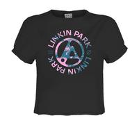 Amplified Women's From Zero Camo Spill Linkin Park Crop Top in True Black | Size: Small Amplified True Black S