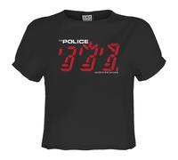 Amplified Women's Ghost In The Machine The Police Crop Top in Charcoal | Size: XL Amplified Charcoal XL