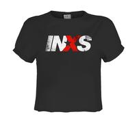 Amplified Women's INXS Logo Crop Top in Charcoal | Size: Small Amplified Charcoal S