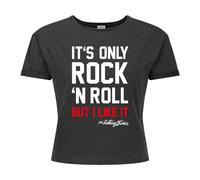 Amplified Women's It´s Only Rock N Roll The Rolling Stones Crop Top in Charcoal | Size: 2XL Amplified Charcoal 2XL