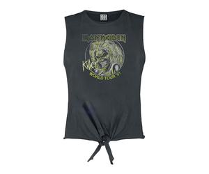 Amplified Women's Killer World Tour ´81 Iron Maiden Crop Top in Charcoal | Size: Large Amplified Charcoal L