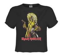 Amplified Women's Killers Iron Maiden Crop Top in Charcoal | Size: Small Amplified Charcoal S