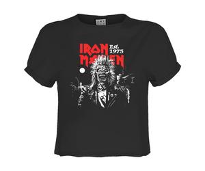 Amplified Womens/Ladies 50th 2 Colour 1975 Eddie Iron Maiden GD3211