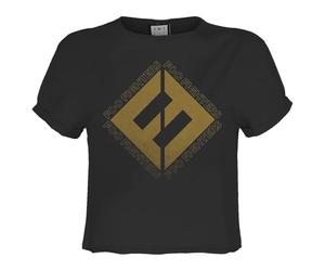 Amplified Womens/Ladies Concrete & Gold Foo Fighters Crop Top (XL) (Charcoal)