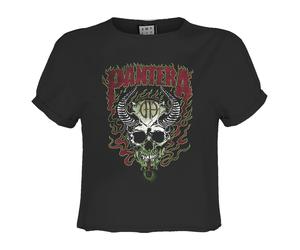 Amplified Womens/Ladies Fire Skull Pantera Crop Top GD3134