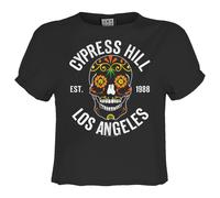 Amplified Womens/Ladies Floral Skull Cypress Hill Crop T-Shirt GD2185