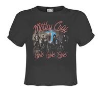 Amplified Womens/Ladies Girls Girls Girls Motley Crue Crop Top (S) (Charcoal)