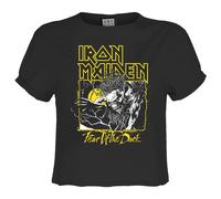 Amplified Women's Iron Maiden Crop Top in Charcoal | Size: Medium Amplified Charcoal M