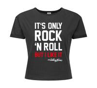 Amplified Women's It´s Only Rock N Roll The Rolling Stones Crop Top in Charcoal | Size: Small Amplified Charcoal S