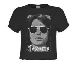 Amplified Womens/Ladies Mr Mojo Risin The Doors Crop Top (L) (Charcoal)