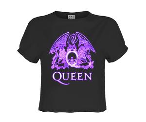 Amplified Womens/Ladies Neon Sign Queen Crop Top GD461