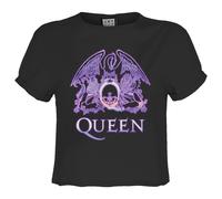 Neon Sign Queen Crop Top Amplified Charcoal S