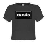 Amplified Womens/Ladies Oasis Logo Crop Top (L) (Charcoal)