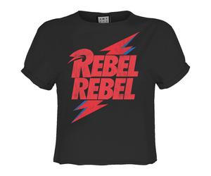 Amplified Womens/Ladies Rebel Rebel David Bowie Crop T-Shirt GD2187