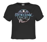 Amplified Womens/Ladies Rumours Floral Logo Fleetwood Mac Crop Top (S) (Charcoal)