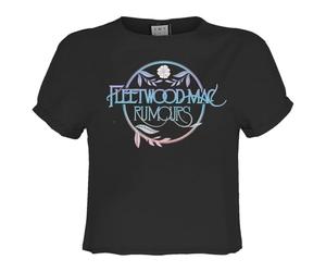 Amplified Womens/Ladies Rumours Floral Logo Fleetwood Mac Crop Top (S) (Charcoal)