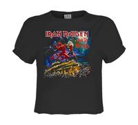 Amplified Womens/Ladies Run To The Hills Iron Maiden Crop To GD3041