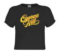 Amplified Womens/Ladies Script Cypress Hill Crop Top (L) (Charcoal)
