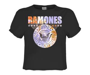 Amplified Womens/Ladies Shield Ramones Tie Dye Crop Top GD2729