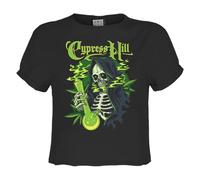 Amplified Womens/Ladies Skeleton Bong Cypress Hill Crop Top (M) (Charcoal)