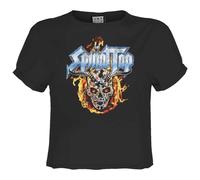 Amplified Womens/Ladies Skull And Flames Spinal Tap Crop Top GD4086