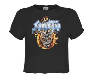 Amplified Womens/Ladies Skull And Flames Spinal Tap Crop Top GD4086