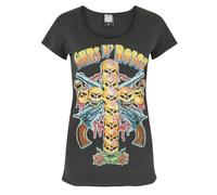 Amplified Womens/Ladies Skull Cross Guns N Roses T-Shirt NS5637
