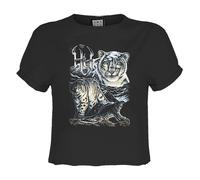 Amplified Womens/Ladies Snow Leopards The Hu Crop Top GD3138