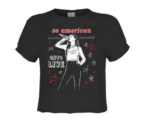 Amplified Womens/Ladies So American Olivia Rodrigo Crop Top (S) (Charcoal)