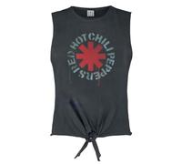 Amplified Womens/Ladies Stencil Asterix Red Hot Chili Peppers Vintage Crop Top (M) (Charcoal)