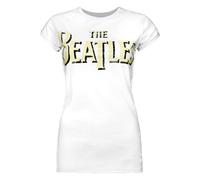 Amplified Womens/Ladies The Beatles Logo White T-Shirt NS4736