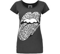 Amplified Womens/Ladies The Rolling Stones Leopard Lick T-ShS Charcoal NS4732