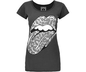 Amplified Womens/Ladies The Rolling Stones Leopard Lick T-ShS Charcoal NS4732