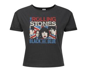 Amplified Womens/Ladies Union Jack The Rolling Stones Crop T GD4249