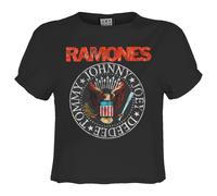 Amplified Womens/Ladies Vintage Seal Ramones Crop Top GD2760