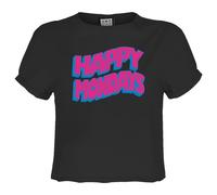 Amplified Womens/Ladies Wave Logo Happy Mondays Crop Top GD4153
