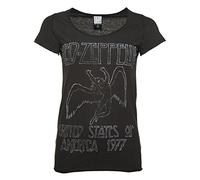 Amplified Women's Led Zeppelin T-Shirt, Grey (Charcoal), Size 14 (Size:X-Large)