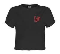 Amplified Women's Lineart Issues Korn Crop T-Shirt in Charcoal | Size: Large Amplified Charcoal L