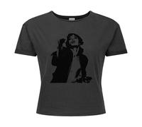Amplified Women's Mick The Rolling Stones Crop Top in Charcoal | Size: Medium Amplified Charcoal M