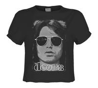 Amplified Women's Mr Mojo Risin The Doors Crop Top in Charcoal | Size: Small Amplified Charcoal S