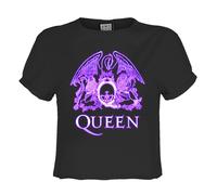 Neon Sign Queen Crop Top Amplified Charcoal M