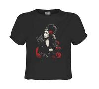 Amplified Women's Poses With Roses Amy Winehouse Crop T-Shirt in True Black | Size: Small Amplified True Black S
