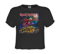 Amplified Women's Run To The Hills Iron Maiden Crop Top in Charcoal | Size: 2XL Amplified Charcoal 2XL