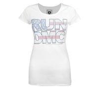 Amplified Clothing White Run Dmc Diamante Logo Short Sleeved T-Shirt Womens