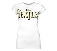 Amplified Clothing Womens White The Beatles Logo Short Sleeved T-Shirt - X-Large