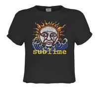 Amplified Women's Ska Sun Logo Sublime Crop Top in Charcoal | Size: Small Amplified Charcoal S