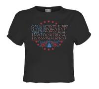 Amplified Women's Stars & Stripes Guns N Roses Crop Top in Charcoal | Size: Medium Amplified Charcoal M